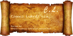 Czencz Lukrécia névjegykártya
